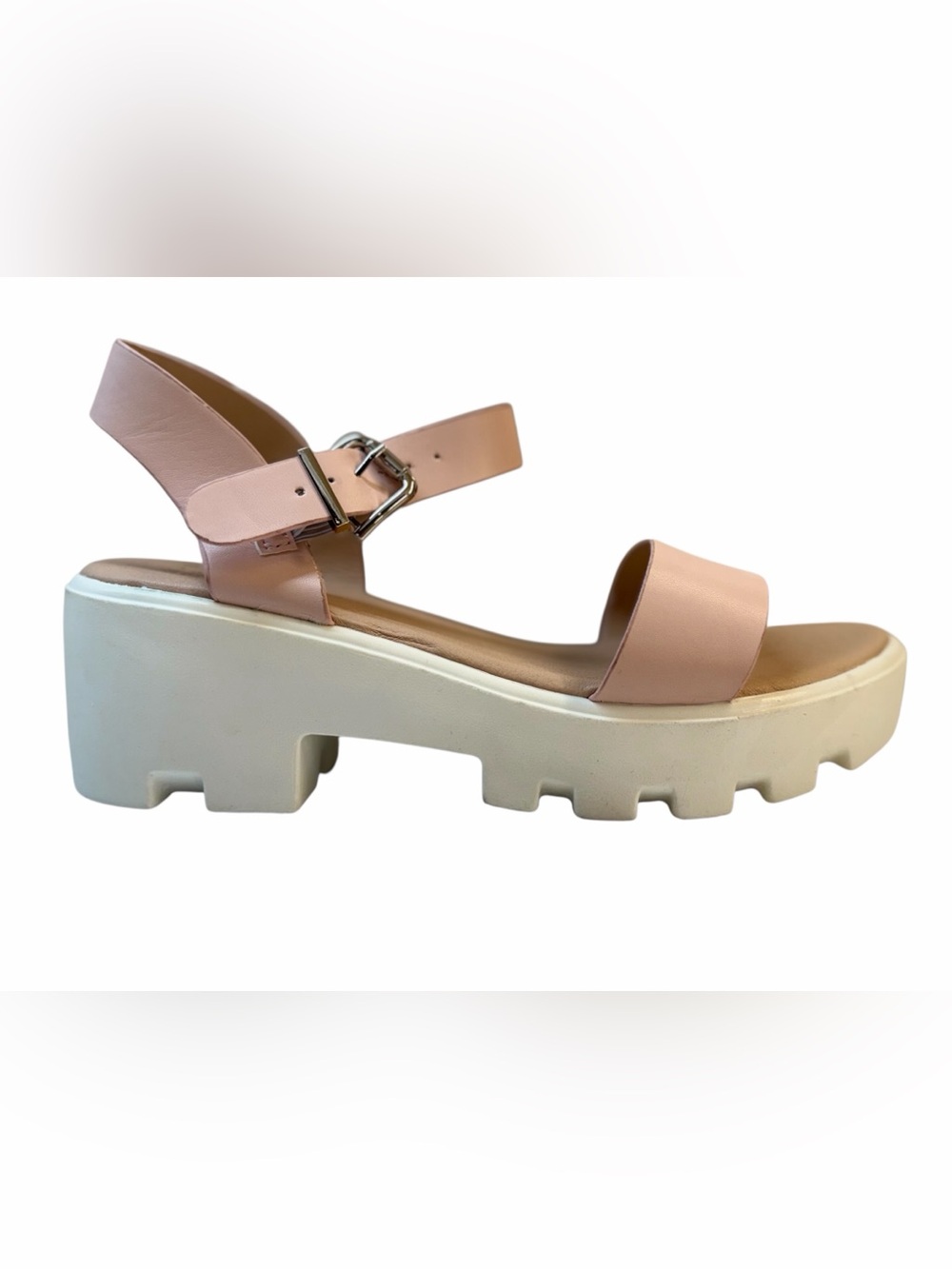 NWOB Ready Salted Blush Pink Chunky Platform Lug Sole Sandals Size 10